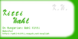 kitti wahl business card